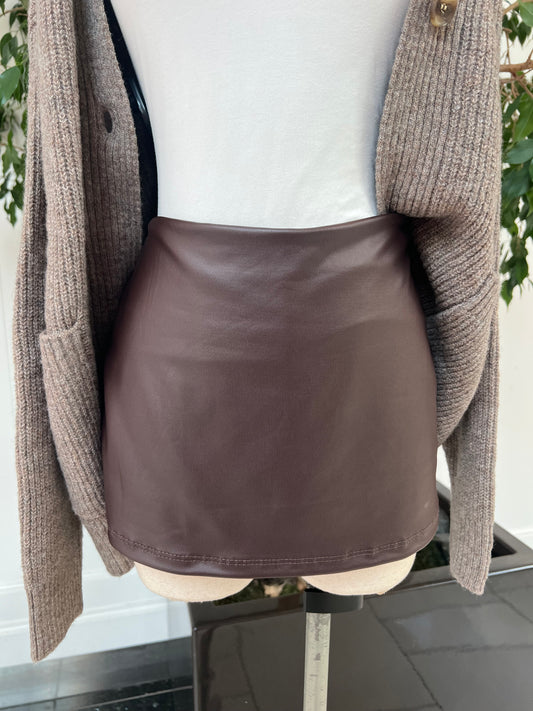 Chic In Leather Skort